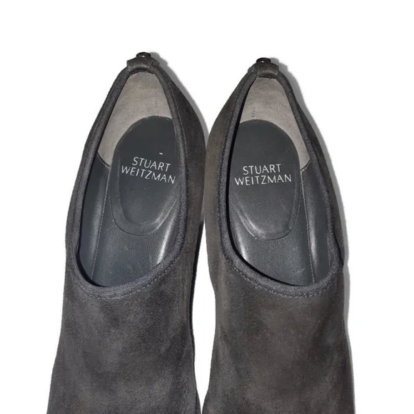 STUART WEITZMAN Hidden Wedge Bootie Stretch Suede Ankle Boot Heeled 9.5 N - Picture 5 of 11